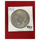 1922 Peace Silver Dollar Coin