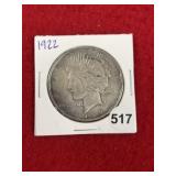 1922 Peace Silver Dollar Coin