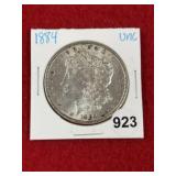 1884 UNC Morgan Silver Dollar Coin