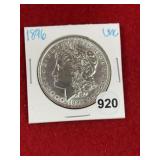 1896 UNC Morgan Silver Dollar Coin