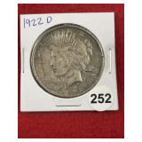 1922 D Peace Silver Dollar Coin