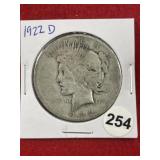 1922 D Peace Silver Dollar Coin
