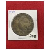 1924 Peace Silver Dollar Coin