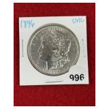 1896 UNC Morgan Silver Dollar Coin