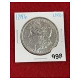 1896 UNC Morgan Silver Dollar Coin