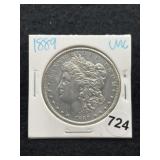 1889 UNC Morgan Silver Dollar Coin