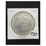 1900 UNC Morgan Silver Dollar Coin