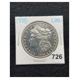 1885 UNC Morgan Silver Dollar Coin