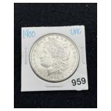 1900 UNC Morgan Silver Dollar Coin