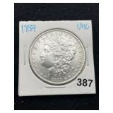 1889 UNC Morgan Silver Dollar Coin