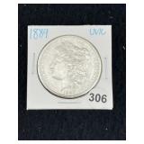 1889 UNC Morgan Silver Dollar Coin