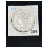 1886 UNC Morgan Silver Dollar Coin