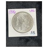 1896 UNC Morgan Silver Dollar Coin
