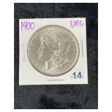 1900 UNC Morgan Silver Dollar Coin