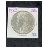 1885 UNC Morgan Silver Dollar Coin
