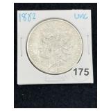 1882 UNC Morgan Silver Dollar Coin