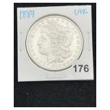 1889 UNC Morgan Silver Dollar Coin