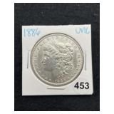 1886 UNC Morgan Silver Dollar Coin