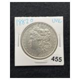 1882 O UNC Morgan Silver Dollar Coin