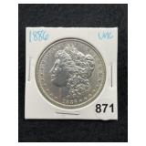 1886 UNC Morgan Silver Dollar Coin