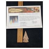 Bird Point with Museum Card Indian Artifact Arrowh