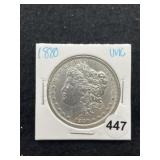 1880 UNC Morgan Silver Dollar Coin