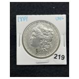1889 UNC Morgan Silver Dollar Coin