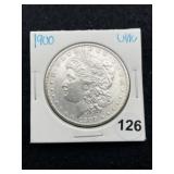 1900 UNC Morgan Silver Dollar Coin