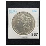 1885 UNC Morgan Silver Dollar Coin