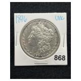 1896 UNC Morgan Silver Dollar Coin