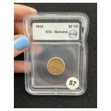 1910 ICG - Genuine $2 1/2 Dollar Gold Coin