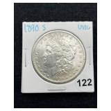 1890 S UNC Morgan Silver Dollar Coin