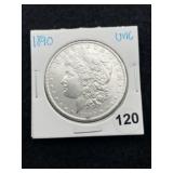 1890 UNC Morgan Silver Dollar Coin