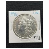 1896 UNC Morgan Silver Dollar Coin