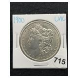 1900 UNC Morgan Silver Dollar Coin