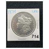 1879 UNC Morgan Silver Dollar Coin