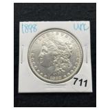 1898 UNC Morgan Silver Dollar Coin