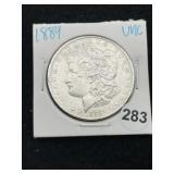 1889 UNC Morgan Silver Dollar Coin