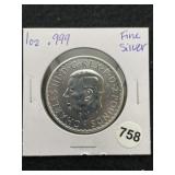 1 Ounce .999 Fine Silver Round Coin
