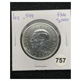 1 Ounce .999 Fine Silver Round Coin