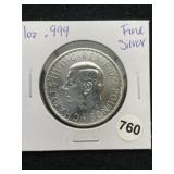 1 Ounce .999 Fine Silver Round Coin