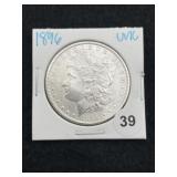 1896 UNC Morgan Silver Dollar Coin