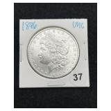 1896 UNC Morgan Silver Dollar Coin