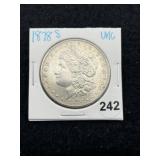 1878 S UNC Morgan Silver Dollar Coin
