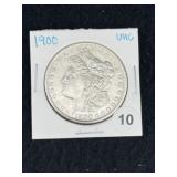 1900 UNC Morgan Silver Dollar Coin
