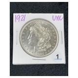 1921 UNC Morgan Silver Dollar Coin