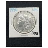 1886 UNC Morgan Silver Dollar Coin