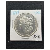 1889 UNC Morgan Silver Dollar Coin