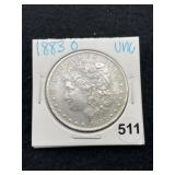 1883 O UNC Morgan Silver Dollar Coin
