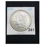 1880 UNC Morgan Silver Dollar Coin